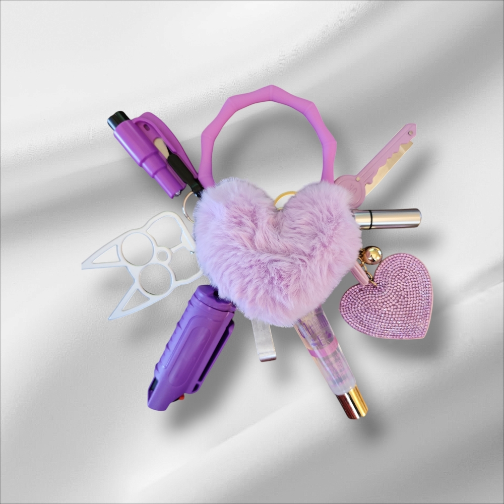 Purple Heart Keychain Accessory Set